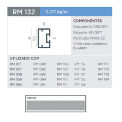 PERFIL RM-132 TRAVESSA OCULTA - SUPRA NATURAL 3MT - ROMETAL - comprar online