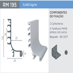 PERFIL RM-195 CAVA "L" C/ BAGUETE SUPRA NATURAL 3MT - ROMETAL - comprar online