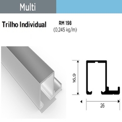 PERFIL RM-198 TRILHO SIMPLES EMBUT MULTI - SUPRA NATURAL 3MT - ROMETAL - comprar online