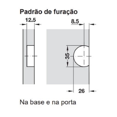 DOBRADIÇA PLANO-MEDIAL 90G. OVALADA ZMK NIQ- HAFELE - loja online