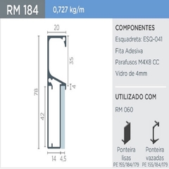 PERFIL RM-184 GOLA SUPRA PRETO 3MT P/ VIDRO - ROMETAL - comprar online