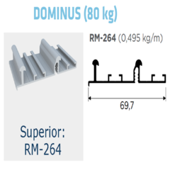 PERFIL RM-264 TRILHO SUPERIOR DOMINUS CASUALE NATURAL 3MT - ROMETAL - comprar online