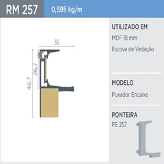 PERFIL RM-257 TOUCH RISCHI INOX MATE ESCURO 3MT - MDF18 - ROMETAL - comprar online