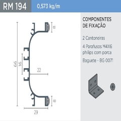 PERFIL RM-194 CAVA "C" C/ BAGUETE RISCHI INOX MATE ESCURO 3MT - ROMETAL - comprar online