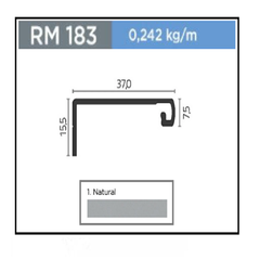 PERFIL RM-183 FACETATO SUPRA NATURAL 3MT P/ MDF 15-18-20 - ROMETAL - comprar online