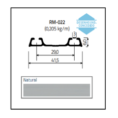 PERFIL RM-022 TRILHO INFERIOR CASUALE NATURAL 3MT- ROMETAL - comprar online