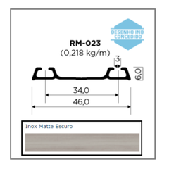 PERFIL RM-023 TRILHO INFERIOR RISCHI INOX MATE ESCURO 3MT - ROMETAL - comprar online