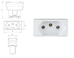 TOMADA IRIEL MODULO 2P+T 10A 250V BRANCO BRV 573421 - SOPRANO na internet