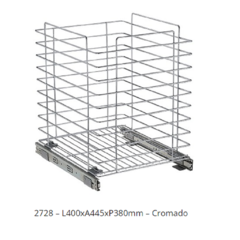 TULHA DESLIZANTE SEM BLINDAGEM L400 X A445 X P380 MM CROMADO - SCHMITT