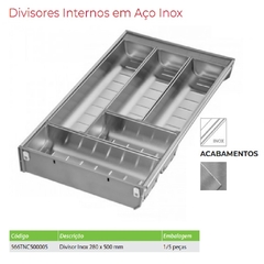 DIVISOR DE TALHERES INOX 5 DIVISOES 280X500MM - FGVTN - comprar online