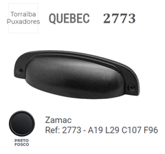 PUXADOR 2773 QUEBEC PRETO FOSCO - PPRF 96MM - TORRALBA - comprar online