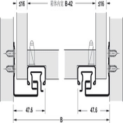 CORREDIÇA OCULTA ET SLOW 30KG 350MM AÇO ZIN 433.03.183 - HAFELE na internet