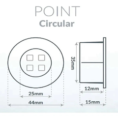 LUMINÁRIA LED POINT CIRCULAR 1,5W 110/220V LUZ QUENTE 3000K CROMADO - LEDLINE - comprar online