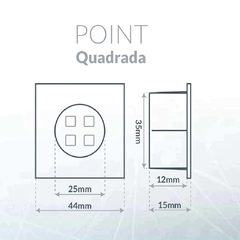 LUMINÁRIA LED POINT QUADRADA 1,5W 110/220V LUZ QUENTE 3000K BRANCO - LEDLINE na internet