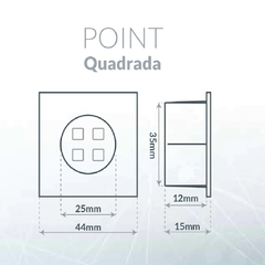 LUMINARIA LED POINT QUADRADA 1,5W 110/220V LUZ FRIA 6000K PRETO - LEDLINE na internet