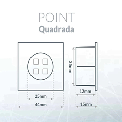 LUMINÁRIA LED POINT QUADRADA 1,5W 110/220V LUZ QUENTE 3000K CROMADO - LEDLINE na internet