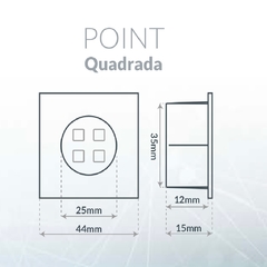 LUMINÁRIA LED POINT QUADRADA 1,5W 110/220V LUZ FRIA 6000K BRANCO - LEDLINE na internet