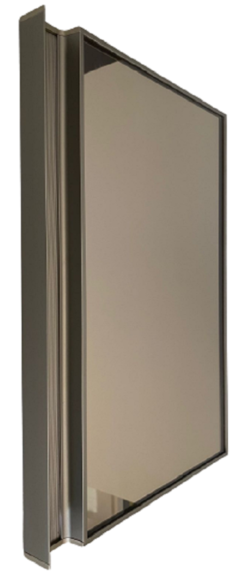 PORTA EM ALUMINIO TOUCH INOX ESCURO COM ESPELHO BRONZE. - comprar online