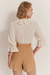 Blusa babado fluido creme - loja online