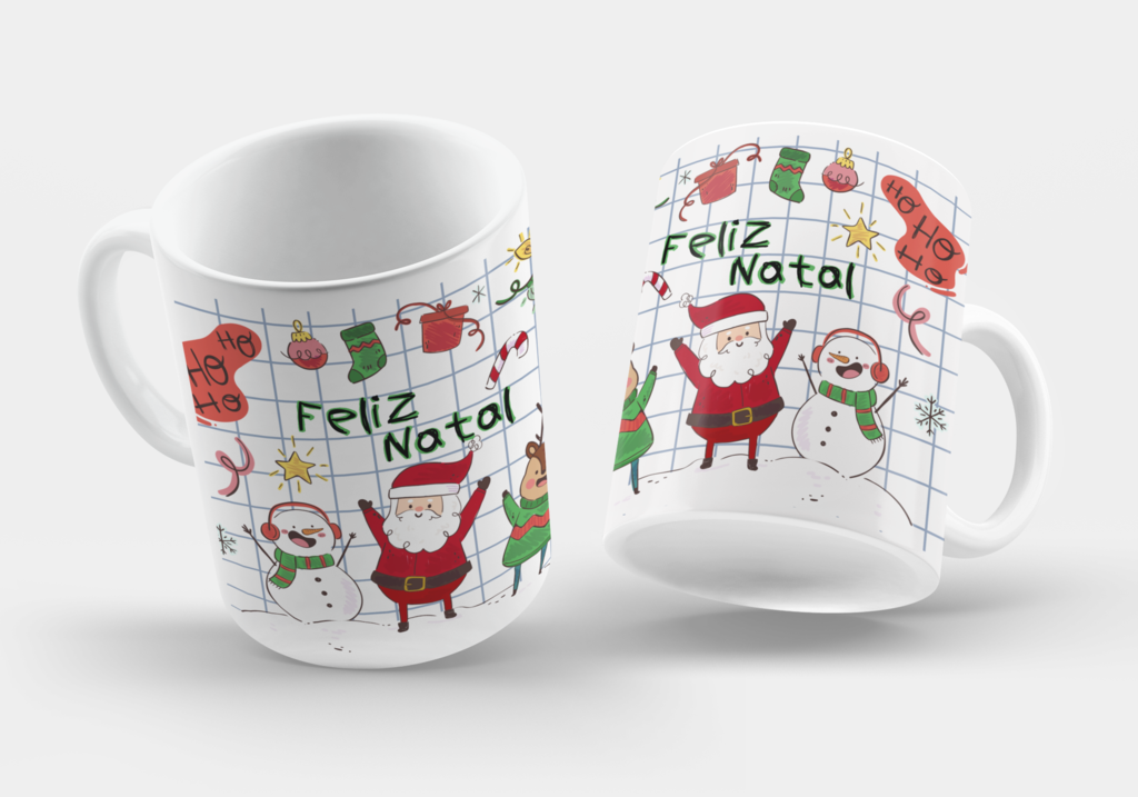 Caneca Ho Ho Ho Feliz Natal - Mai Personalizados