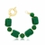 PULSEIRA COM CRISTAIS RETANGULARES VERDE BANHADA A OURO