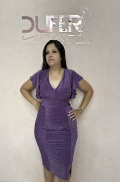 VESTIDO FESTA MIDI LUREX - loja online