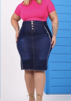 SAIA JEANS COM DETALHE LATERAL - Dufer modas / Evangélica / Plus size / Feminina / Juvenil