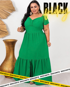 VESTIDO LONGO BABADO PLUS SIZE