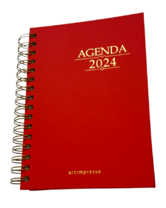 Agenda 2024 Vermelha Capa com hot stamping dourado e prata Artimpresso na internet