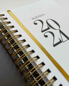 Agenda 2024 Marrom Capa com hot stamping Arco dourado Artimpresso - loja online