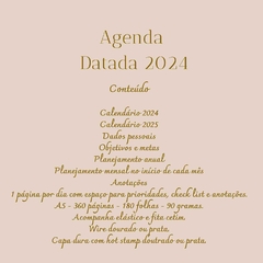 Imagem do Agenda 2024 Marrom Capa com hot stamping bolas dourado e prata Artimpresso