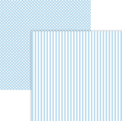 Poa Grande Branco com azul e listras - 39801