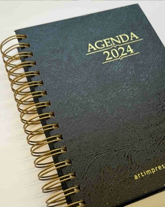 Agenda 2024 Preto Capa com hot stamping dourado e prata Artimpresso - loja online