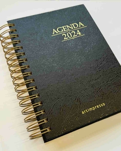 Imagem do Agenda 2024 Preto Capa com hot stamping dourado e prata Artimpresso
