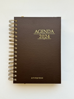 Agenda 2024 Marrom Capa com hot stamping dourado e prata Artimpresso - loja online