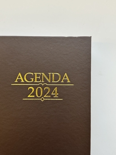 Agenda 2024 Marrom Capa com hot stamping dourado e prata Artimpresso