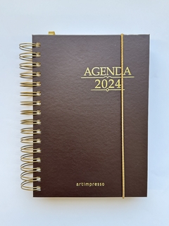 Agenda 2024 Marrom Capa com hot stamping dourado e prata Artimpresso - comprar online