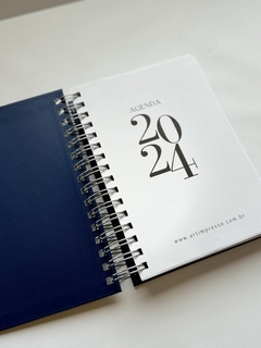 Agenda 2024 Azul Capa com hot stamping Arcos dourado ou prata Artimpresso - comprar online