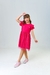 Vestido pink liso com tule brilhante - loja online