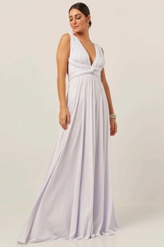 Vestido longo branco várias amarrações