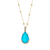 colar gota com pedra fusion azul Paraíba e banho de ouro 18k.