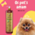 Frasco de shampoo Suave Esmeralda Bambu Mossô da Dolce Pet com um cachorro fofo em fundo colorido.