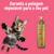 Gato brincando ao lado do Shampoo Liso Absoluto Rubi Cereja e Avelã 1L da Dolce Pet.