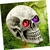 Crânio Decorativo com Olhos LED Vermelho Halloween - comprar online
