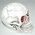 Crânio Decorativo com Olhos LED Vermelho Halloween
