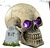 Crânio Decorativo com Olhos LED Vermelho Halloween - loja online