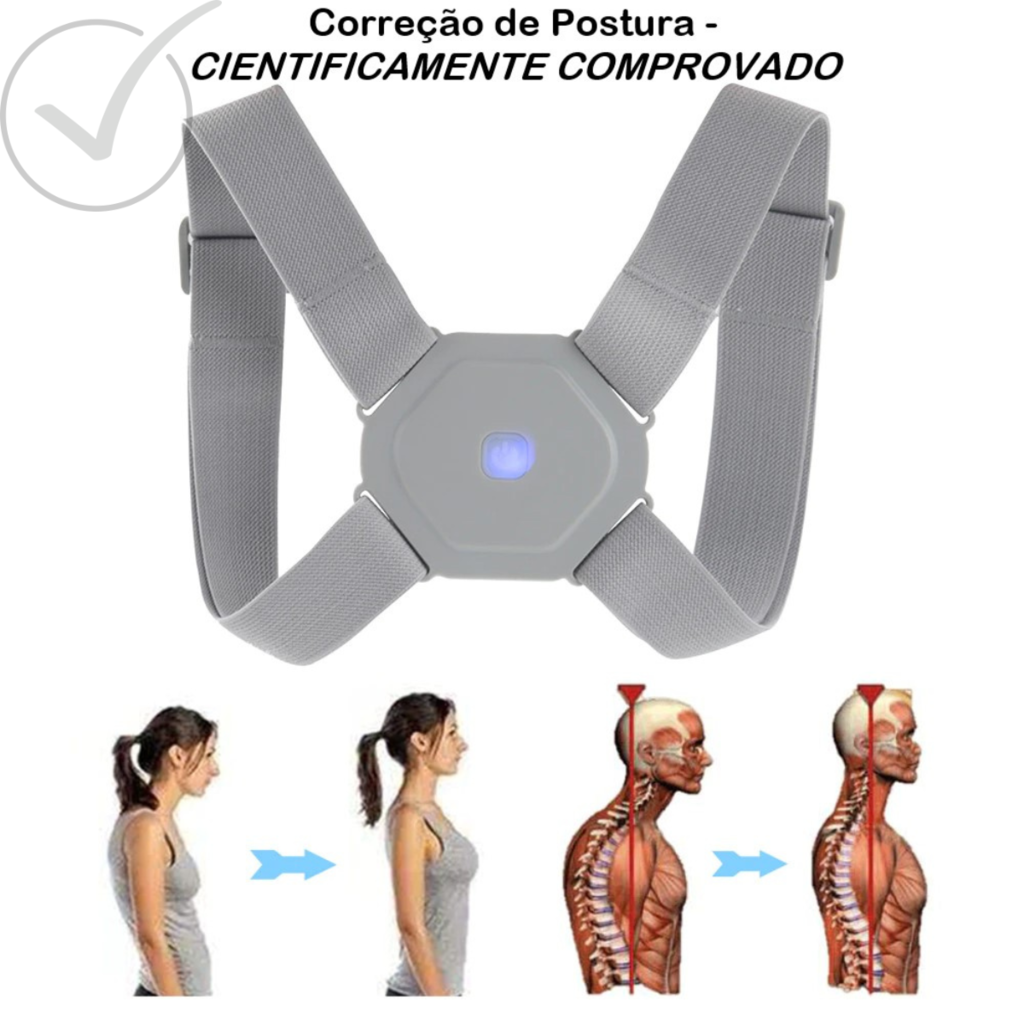 Corretor de Postura Ajustável com Sensor Inteligente Vibratório