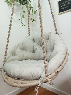 Cadeira suspensa kids em macrame sem franjas na internet