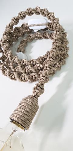 Luminária pendente em macrame de corda naútica - comprar online