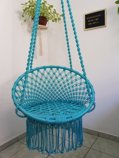 Balanço de macrame em corda naútica 70 cm